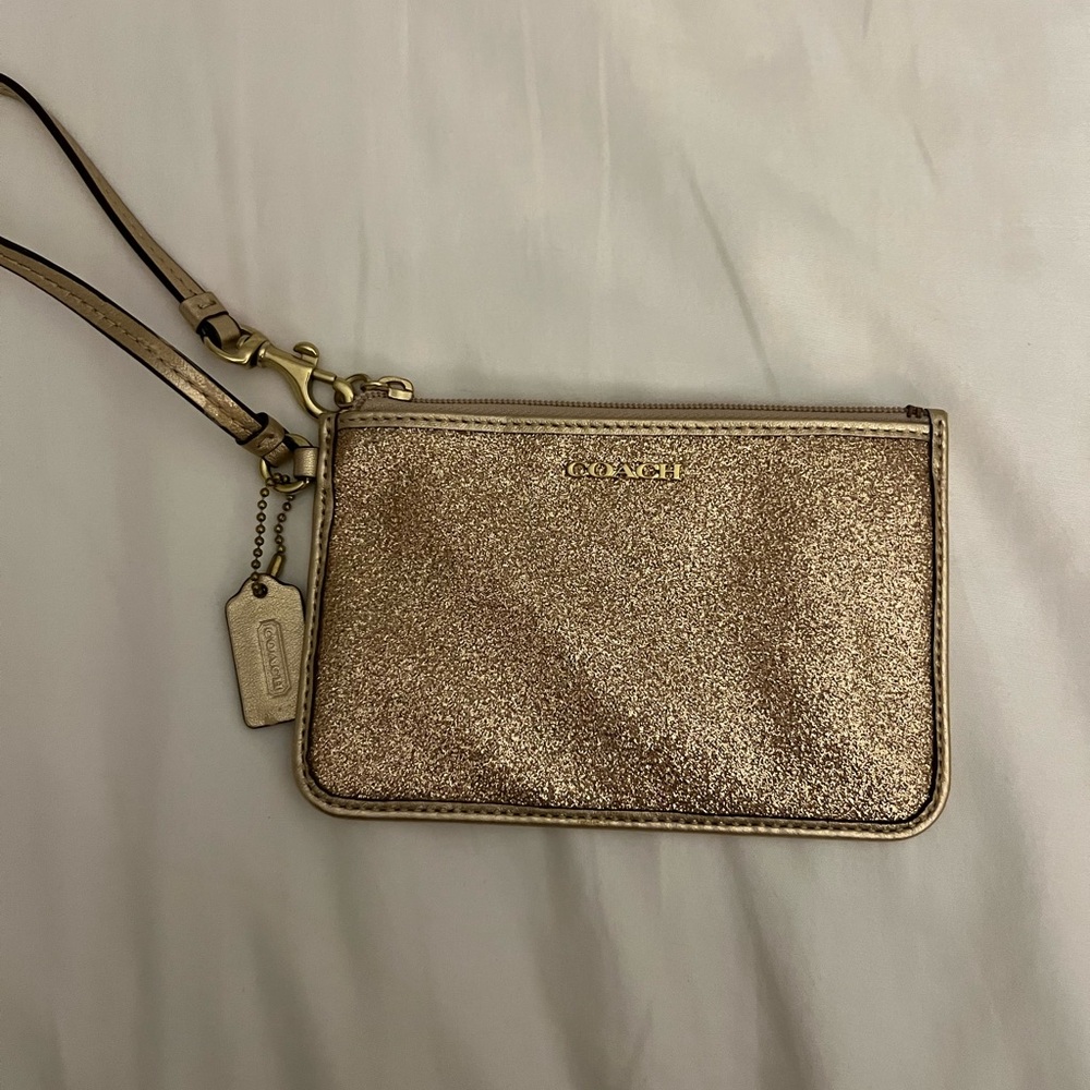 Coach Gold Shimmery Wristlet